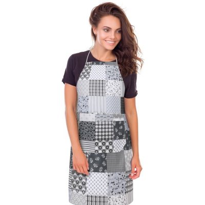 Bellatex Kuchyňská zástěra ADÉLA zástěra 67x84 cm Patchwork šedá – Hledejceny.cz