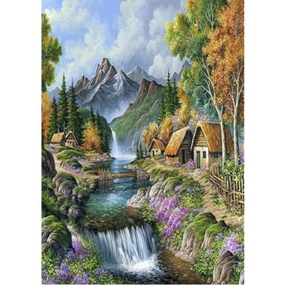 Norimpex diamantové malování 30 x 40 cm Chaloupky v úpatí hor – Hledejceny.cz