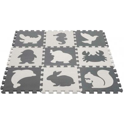 KIK Kontrastní pěnové puzzle 85 × 85 cm 9 ks černo-krémové – Sleviste.cz