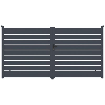 Brána G21 Reno 350x176 cm dvoukřídlá, antracitová – Zboží Mobilmania