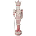 Dekorace socha králík jako Louskáček v růžovém obleku XL - 29*25*100 cm – Zboží Dáma