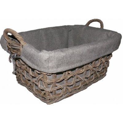 Košíkárna Koš na dřevo ratanový s látkou 62x48 cm – Zbozi.Blesk.cz