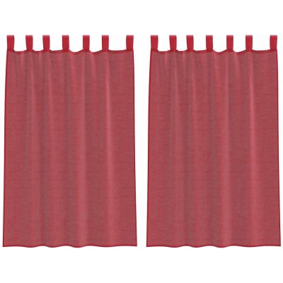 Voálové záclony s poutky 2 ks Vínově červené 140x175 cm – Hledejceny.cz
