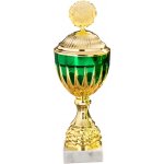 Kovový pohár s poklicí Zlato-zelený 38cm – Zboží Dáma