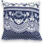 Kvalitex hladká bavlna Canzone modré bordura 70 x 90 cm – Sleviste.cz