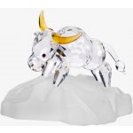Preciosa Skleněná figurka Buvol - čínský zodiak z českého křišťálu Preciosa, vyšší podstavec, topaz – Hledejceny.cz