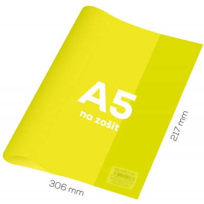 Junior Obal na sešit A5 PVC 306x217 mm Neon Color průhledný žlutý – Zboží Mobilmania