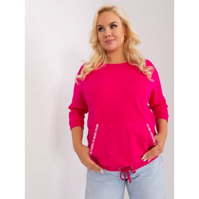 RELEVANCE bavlněné triko s klokaní kapsou a 3/4rukávem rv-bz-9105.46p dark pink