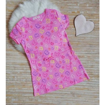 Kugo dívčí šaty s motýlky LS1068 růžová – Zboží Mobilmania