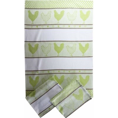 Sleep-well Utěrka Extra savá 50x70 Slepičky zelené 3 ks – Zboží Dáma