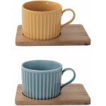 EASY LIFE Porcelánové šálky na kávu a čaj s podšálky TAKE A BREAK 2 x 250 ml – Zboží Mobilmania