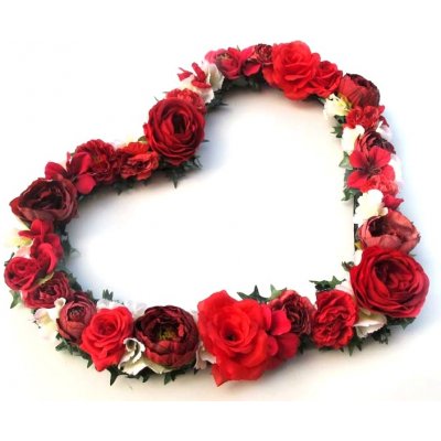 Srdce květinové na auto 42 cm - červené – Hledejceny.cz