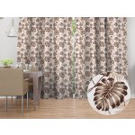 Biante Bavlněný závěs Sandra SA-498 Hnědé listy monstery na bílém 150x140 cm – Hledejceny.cz
