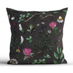 MKLuzkoviny.cz bavlna Renforcé Herbář černý 40 x 40 cm – Sleviste.cz