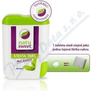 Natusweet Stevia tablety v zásobníku 300 tbl. 18 g