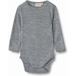 Merino body dětské dlouhý rukáv šedé melange grey Lucca Wheat – Zboží Mobilmania