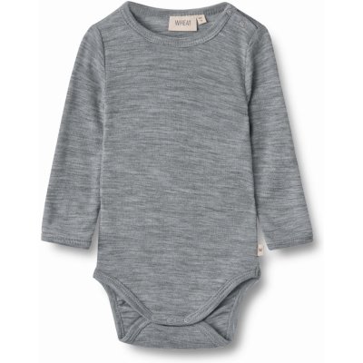 Merino body dětské dlouhý rukáv šedé melange grey Lucca Wheat – Zboží Mobilmania