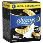Always Ultimate Night hygienické vložky Vel. 6 s křidélky 8 ks – Hledejceny.cz