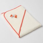 Veba LOTA osuška s kapucí jasmínová s výšivkou Lištička skořicová lemovka 75x75 cm – Zboží Dáma