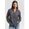 Dámská košile GANT REL GEOMETRIC CTN SILK SHIRT EVENING BLUE