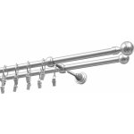 Garnyze-levne Kovová garnýže Koule Trio dvouřadá satyna 16/16mm 180 cm – Sleviste.cz