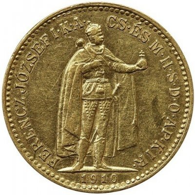 Uherská mincovna Zlatá mince Desetikoruna Františka Josefa I. Uherská ražba 1910 3,387 g – Zboží Mobilmania