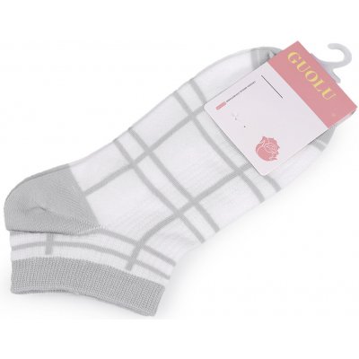 Prima-obchod Dámské / dívčí bavlněné ponožky kotníkové, 5 bílá šedá světlá