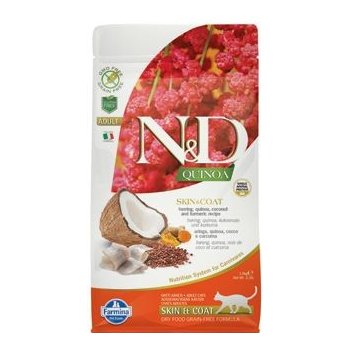 N&D GF Quinoa CAT Skin&Coat Herring & Coconut 1,5 kg