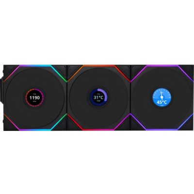 Lian Li UNI FAN TL Wireless LCD 120 Black 3ks 12TLLCD1W3B – Zboží Živě
