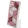 Pouzdro a kryt na mobilní telefon Samsung 1Mcz Geometric Marble Skinny Cover ochranné Samsung Galaxy A12, Galaxy M12 růžové