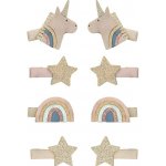 MIMI & LULA Sponky do vlasů Celeste Unicorn – set 8 ks, růžová barva, textil – Hledejceny.cz