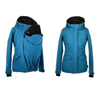 Shara softshellová bunda zimní jednobarevná přední nošení petrolej/růžové druky – Sleviste.cz