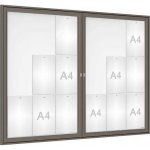 PROCITY Venkovní elegantní vitrína Tradition, 18 x A4 dvoukřídlá, šedá PRO | Zboží Auto