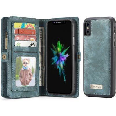 PROTEMIO 26233 WALLET Ochranný kryt s peněženkou 2v1 pro Apple iPhone X / XS modrý – Zboží Mobilmania