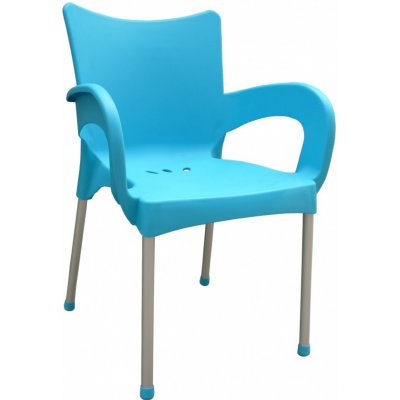 Mega Plast, plastová židle SMART (AL nohy), 83 x 57 x 54 cm, stohovatelná, tyrkysová – Sleviste.cz