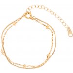 Franco Bene Dvojitý náramek s 5 kuličkami pozlacený 2180 – Hledejceny.cz