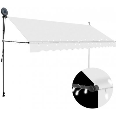 vidaXL Ručně zatahovací markýza s LED světlem 250 cm krémová - 11461.145874 – Zboží Mobilmania