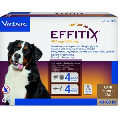 Effitix Spot-on XL 40-60 kg 402 / 3600 mg 4 x 6,6 ml – Zboží Mobilmania