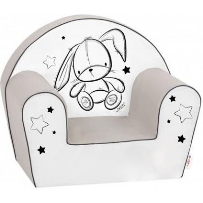 Baby Nellys Dětské křesílko Lux Cute Bunny šedá / bílá – Zboží Dáma