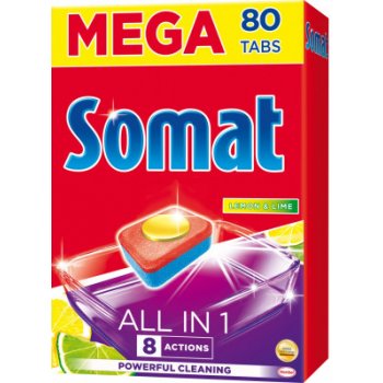 Somat All in 1 Lemon & Lime tablety do myčky na nádobí 80 tablet 1440 g