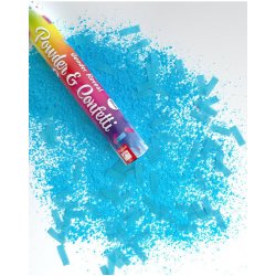 Vystřelovací konfety s pudrovou barvou modr- 1 ks