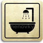 ACCEPT Piktogram koupelna - zlatá tabulka - černý tisk – Sleviste.cz