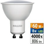 McLED LED GU10, 8W, 4000K, 806lm – Zboží Mobilmania