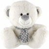 Plyšák Teddies Medvěd/Medvídek sedící se šátkem bílý 35 cm