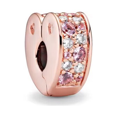 Prosperk Korálek na náramek srdíčko klip rose gold S1606 – Zboží Dáma