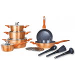 BestBerg 15 ks sada nádobí s mramorovým povrchem BBN-1015G zlatá – Zboží Dáma