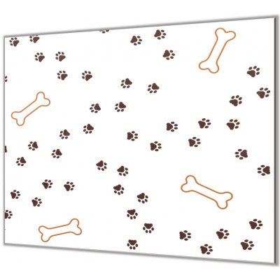 Glasdekor Ochranná deska s motivem ťapky psa - Ochranná deska: 55x55cm, Lepení na zeď: Bez lepení na zeď