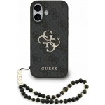 Guess PU 4G Metal Logo Strap Zadní Kryt pro iPhone 17-Černá – Zboží Mobilmania