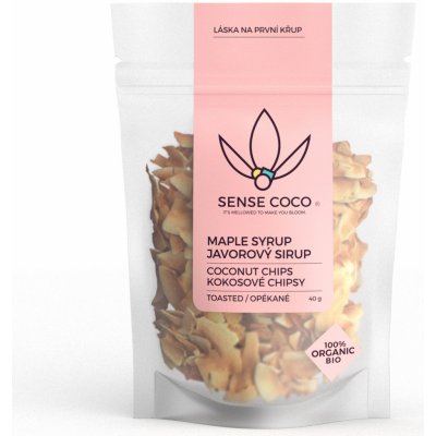 Sense coco Chipsy kokosové s javorovým sirupem BIO 40 g