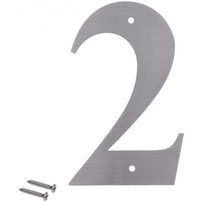 Číslo domovní 2, s otvory, broušená nerez AISI304 – Zbozi.Blesk.cz